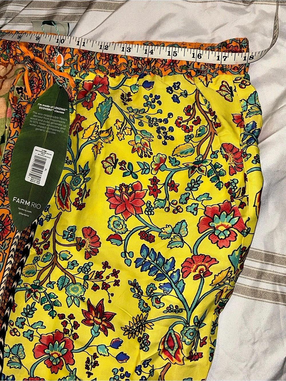 FARM Rio Multicolor Mixed Scarves Pants XL Boho Eclectic Maximalist - Picture 2 of 6